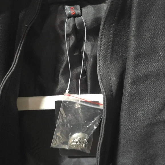 Queen Of Darkness Clothing Black Bolero Moto Blazer cropped Goth Rare Sample S - Picture 6 of 6